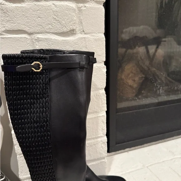 Knee High COLE HAAN Lexi GRD Women’s Strech Flat Boot Black Leather Aize 8 - Picture 3 of 5